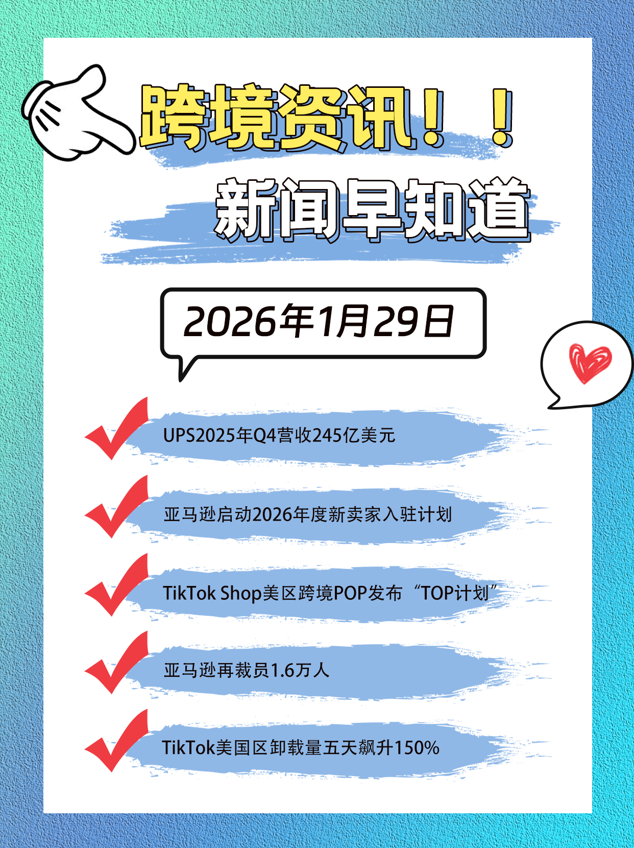 新闻早知道1.29: 亚马逊裁员、TikTok危机、UPS财报